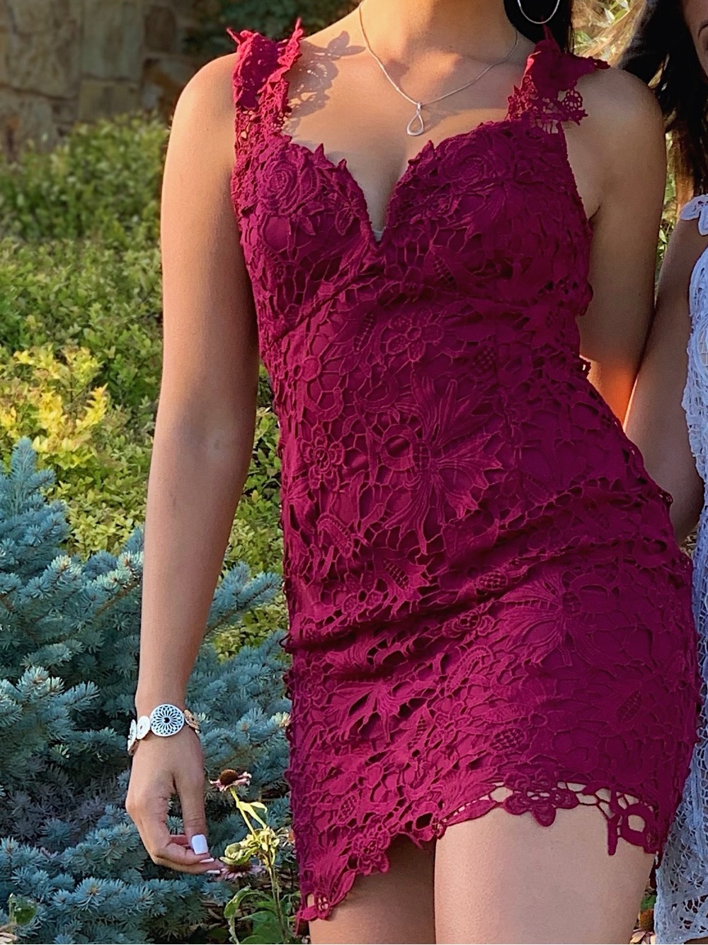 Lulu’s Burgundy Lace Mini Dress